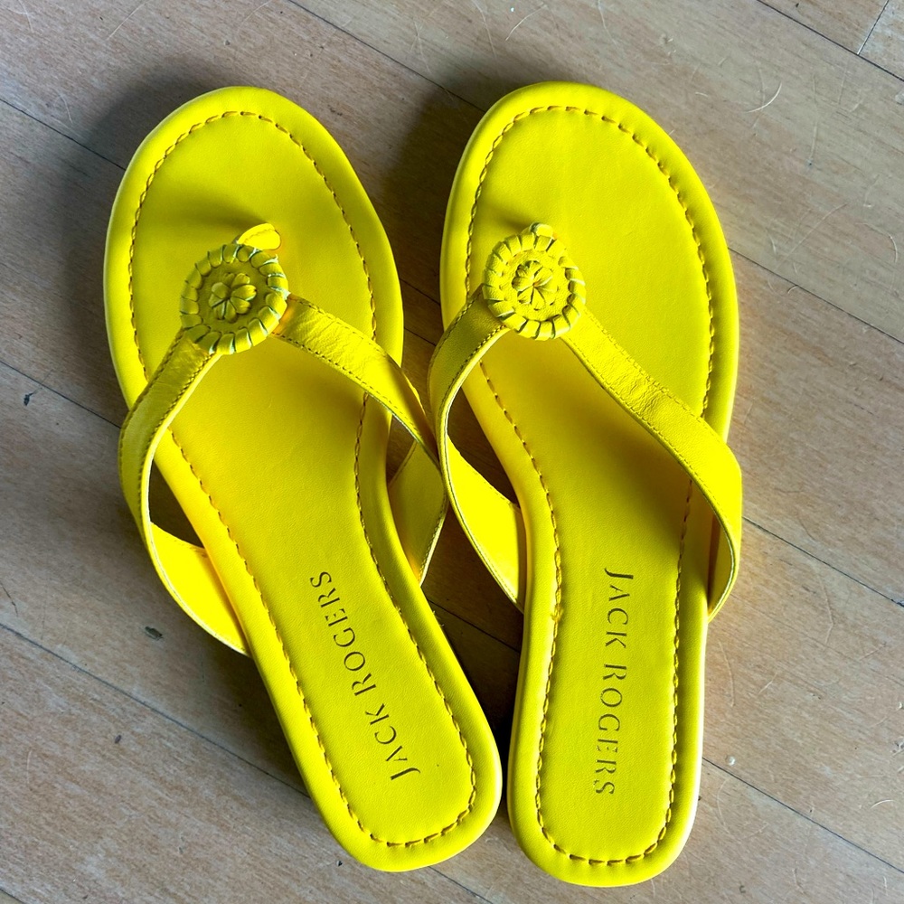 JACK ROGERS - ROWAN FLIP FLOP - YELLOW/MUSTARD - SIZE 8.5 - BRAND NEW WO TAGS